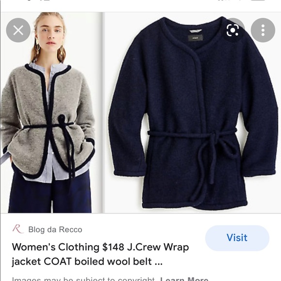 J Crew Boiled Wool Wrap Jacket - Picture 4 of 7